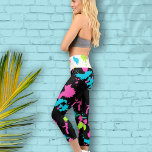 Retro 80s Neon Paint Splatter Colourful Abstract Capri Leggings<br><div class="desc">Show off your love for the 80s with this fun,  colourful retro paint splatter design created from my hand painted abstract art in bright hues of neon green,  pink,  and blue.</div>