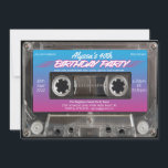 Retro 80s Neon Pink Blue Cassette 40th Birthday  Invitation<br><div class="desc">Retro 80s Neon Pink Blue Cassette 40th Birthday Invitation. A pink and light blue,  fun realistic cassette tape 80s themed birthday party invitation design! Great for a retro themed and neon birthday party! Need help? Click on the blue message button to get in touch with the designer!</div>