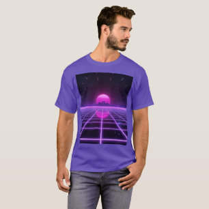 Retro 80s Neon Synthwave Grid Infinity Aesthetic T T-Shirt