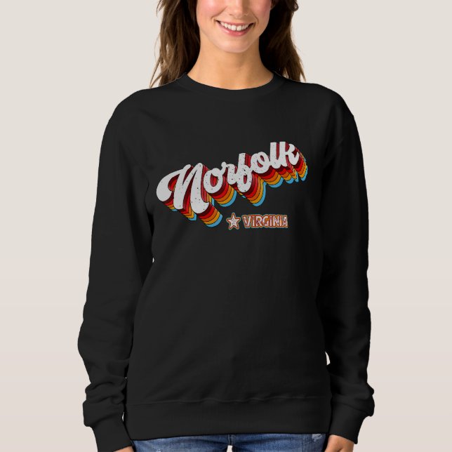 Retro 80s Norfolk Virginia Va Sweatshirt (Front)