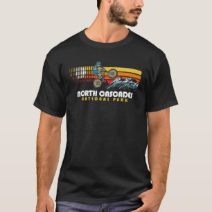 Retro 80S North Cascades National Park Mountain Bi T-Shirt