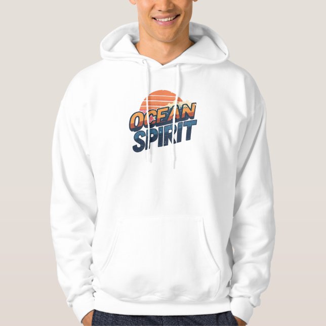 Retro 80s "Ocean Spirit" Sunset Hoodie (Front)