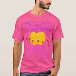Retro 80S Palm Trees Sun Electro-Wave Synthwave Va T-Shirt