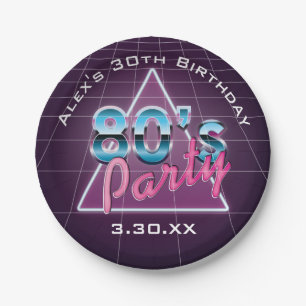 Retro 80's Party Paper Plate