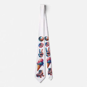 Retro 80's Patriot Flag Tie