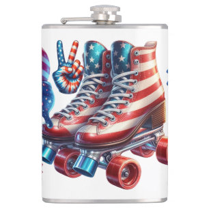 Retro 80's Patriot Hip Flask