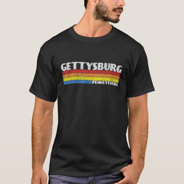 Retro 80s Pennsylvania PA Souvenir Gettysburg T-Shirt (Front)