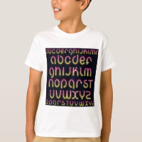 Retro 80s Pink and Yellow Glowing Neon Alphabet
