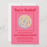 Retro 80s Pink Blue Yellow Disco 50th Birthday  Invitation<br><div class="desc">Retro 80s Hot Pink Red Blue Yellow Disco 50th Birthday Party Invitation</div>