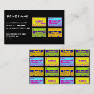 Retro 80s Pop Art Cassette Tapes Business Card