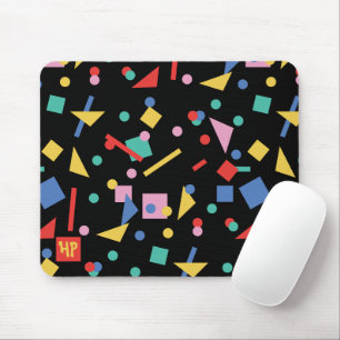 Retro 80s pop art geometric shapes mouse pad