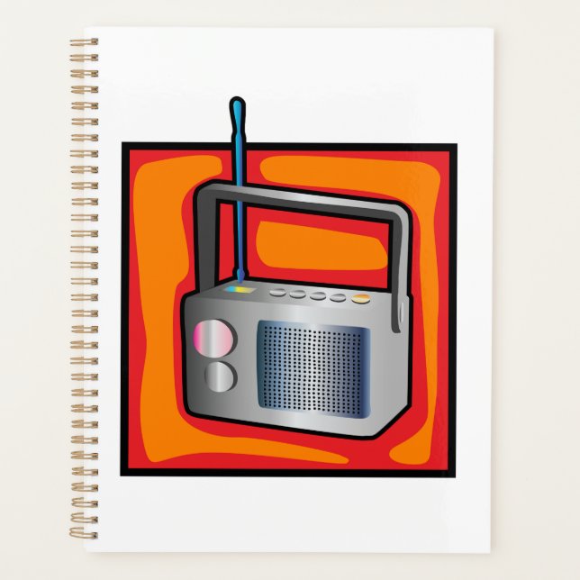 Retro 80s Pop Art Radio Vibrant Vintage Planner (Front)
