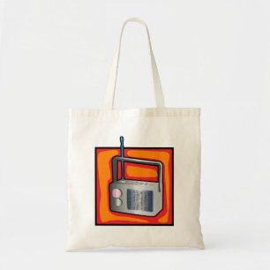 Retro 80s Pop Art Radio Vibrant Vintage Tote Bag