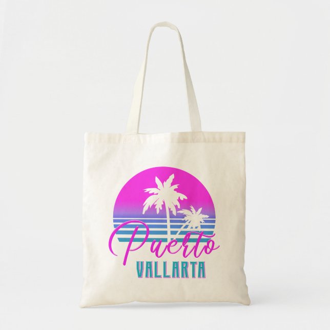 Retro 80s Puerto Vallarta Tote Bag (Front)