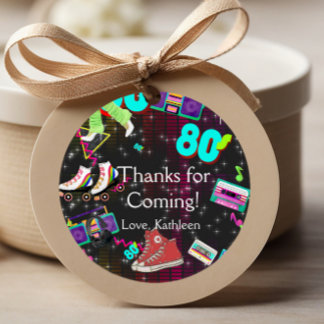 Retro 80's, Retro, Thank You Favour Tags
