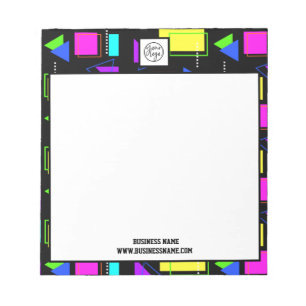 RETRO 80S SHAPE PATTERN BUSINESS COMPANY LOGO NOTEPAD