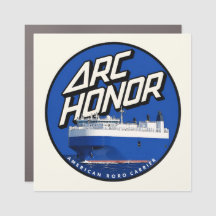 Retro 80's Skate Shop Blue Logo Car Magnet