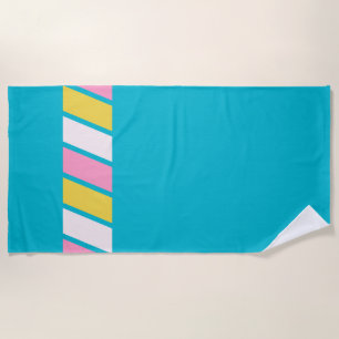 Retro 80s Stripes Beach Towel