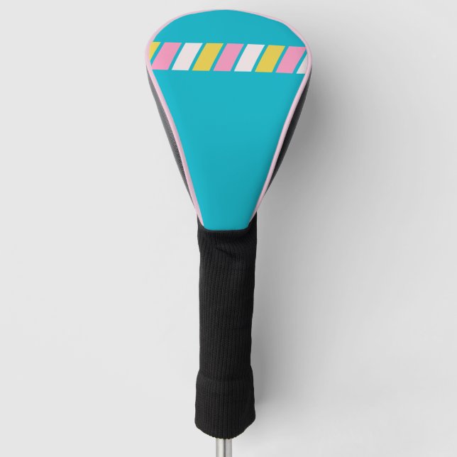 Retro 80s Stripes Golf Head Cover (Front)
