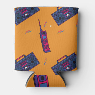 Retro 80s style background, colourful. can cooler