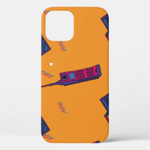 Retro 80s style background, colourful. iPhone 12 case
