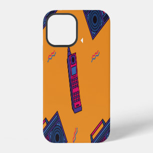 Retro 80s style background, colourful. iPhone 12 case