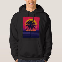 Retro 80s Sunset Palm Tree Synthwave Art