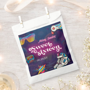 Retro 80's Sweet 16 Birthday Party Favour Bags