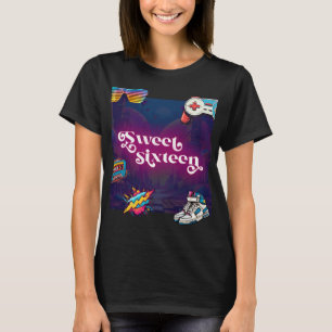 Retro 80's Sweet 16 Birthday Party T-Shirt