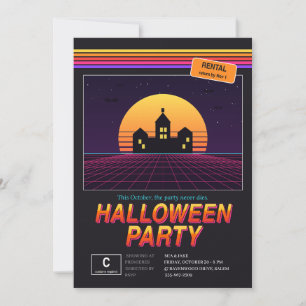 Retro 80s VHS Horror Movie Halloween Party Invitation