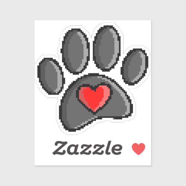 Retro 80s Video Game 8 Bit Pixel Art Dog Paw (Sheet)