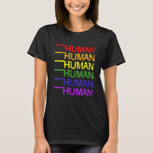 Retro 80s Vintage Human Rainbow Pride LGBT T-Shirt