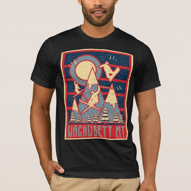 Retro 80s Wachusett Mountain Ski Adventure T-Shirt (Front)