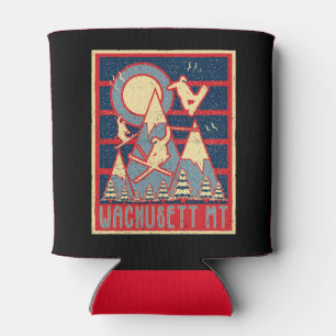 Retro 80s Wachusett Mountain Ski Can Cooler