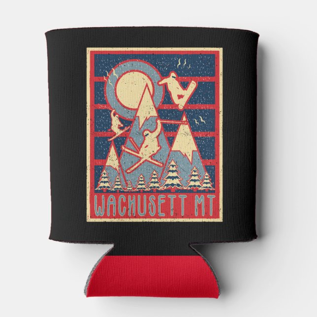 Retro 80s Wachusett Mountain Ski Can Cooler (Back)