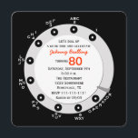 Retro 80th Birthday Party Invitation Rotary Dial<br><div class="desc">Know someone who is turning 80 who would appreciate a little retro style? This 80th birthday party invite features the telephone face of a rotary dial telephone. All the party invite details are inside the white portion of the phone. There is even a little attempt at humour at the top...</div>