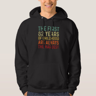 Retro 82 Years Old Men Women  Saying 82nd Birthday Hoodie