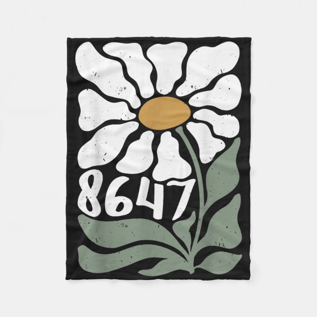 Retro 8647 Flower Floral  Fleece Blanket (Front)