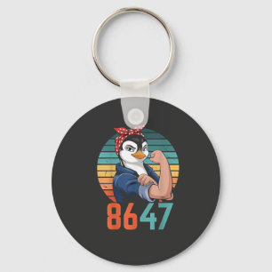 Retro 8647 Is It 2028 Yet Anti Trump Penguin Key Ring