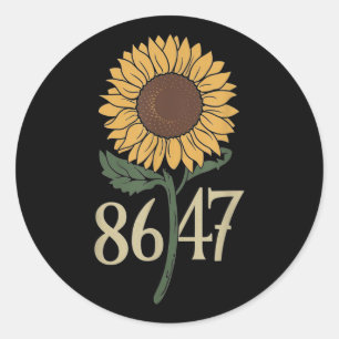 Retro 8647 Subtle Anti Trump 86 47 Floral Boho Sty Classic Round Sticker