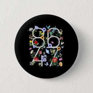 Retro 8647 Subtle Trump 86 47 Floral Boho Style 6 Cm Round Badge