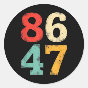 Retro 86 47 Resist Trump Classic Round Sticker