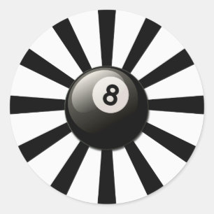 RETRO 8 BALL CLASSIC ROUND STICKER