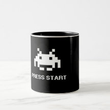 Retro 8-Bit Arcade Press Start Gamer Two-Tone Mug