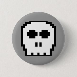 Retro 8-bit Skull 6 Cm Round Badge