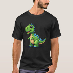 Retro 8 Bit T Rex Pixel Art Vintage Gamer Dinosaur T-Shirt