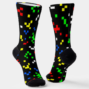 Retro 8 Bit Video Game Graphics Pattern Socks
