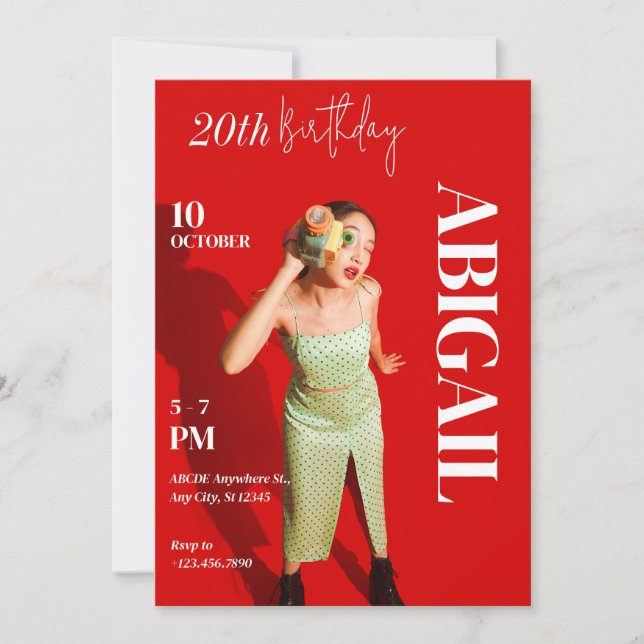 Retro 90’s Fashion Magazine Cover birthday Invitation (Front)