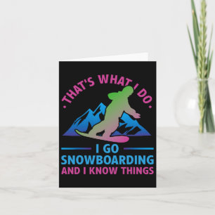 Retro 90s 80s Snowboard That's What I Do Snowboard Card
