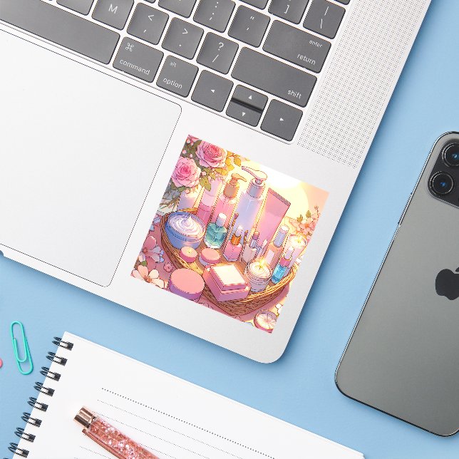 Retro 90s Anime Skin Care Aesthetic (Laptop w/ iPhone)